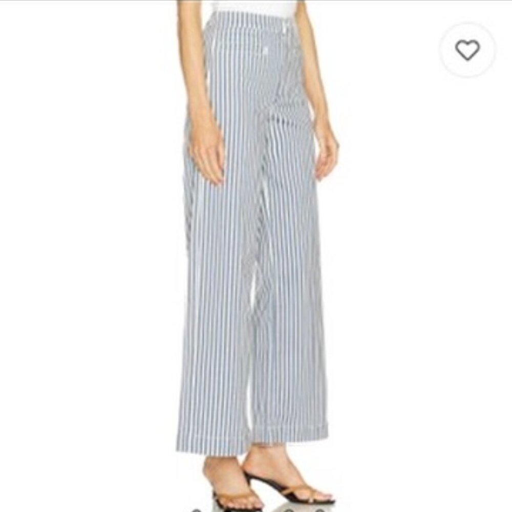 New Frame Jeans Blue & White Striped Tailored Trouser Pants Size 26